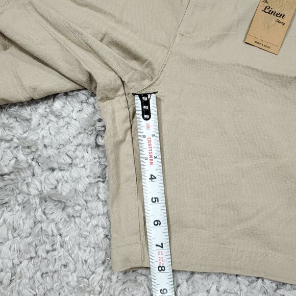 Tailor Vintage Greenwich Chino Shorts Stretch Khaki Linen Size 40 Beige Tan - Picture 7 of 8